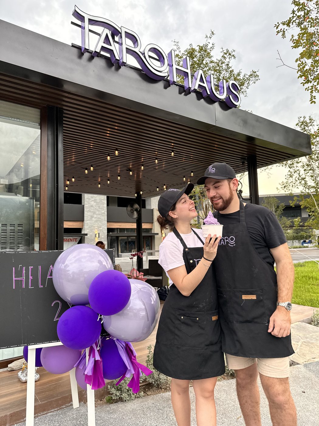 Helado suave Taro Haus